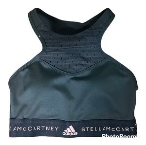 Adidas X Stella McCartney Black Racer Back  Sports Bra Removable Cups S …